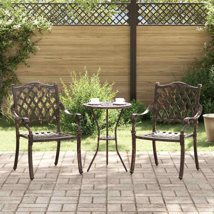Chaise de jardin 2 pcs Bronze 56 x 55 x 92,5 cm Aluminium