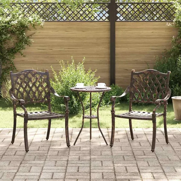 Chaise de jardin 2 pcs Bronze 56 x 55 x 92,5 cm Aluminium