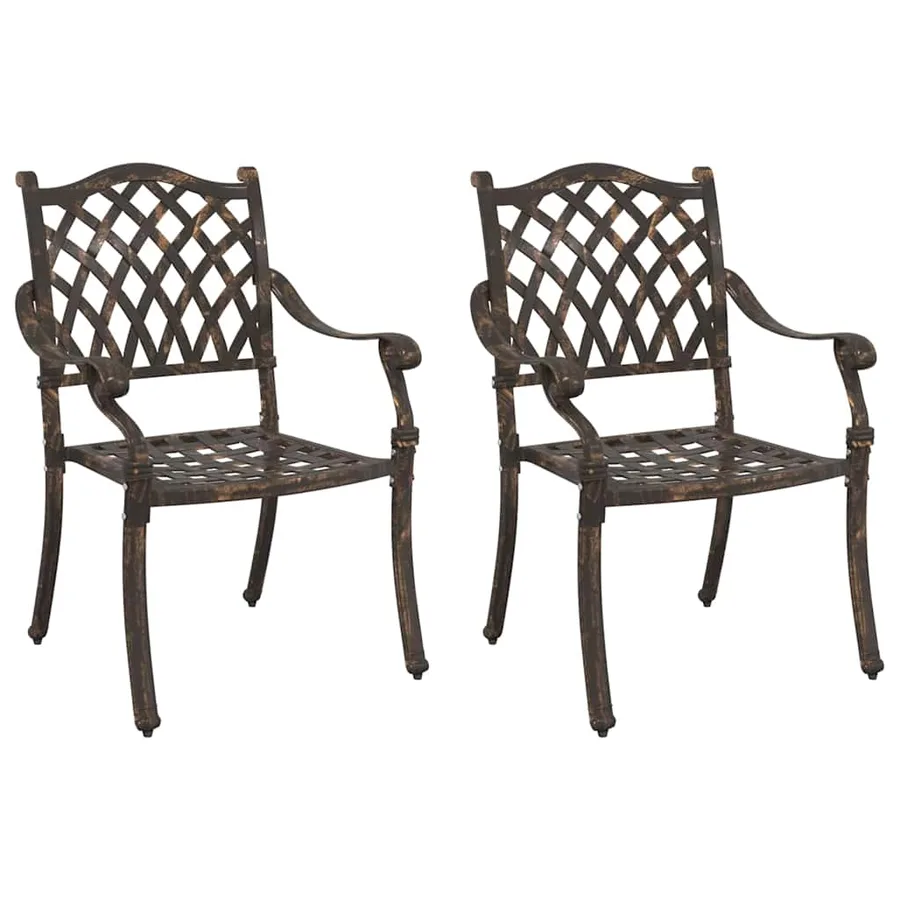 Chaise de jardin 2 pcs Bronze 56 x 55 x 92,5 cm Aluminium - 2