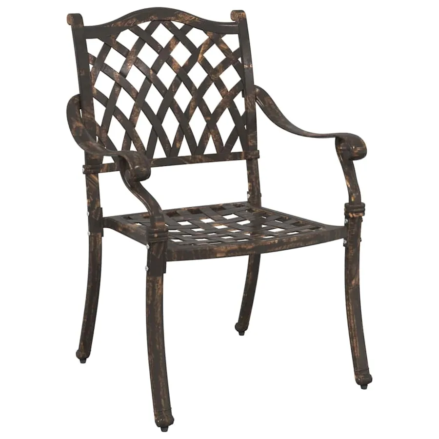 Chaise de jardin 2 pcs Bronze 56 x 55 x 92,5 cm Aluminium - 3