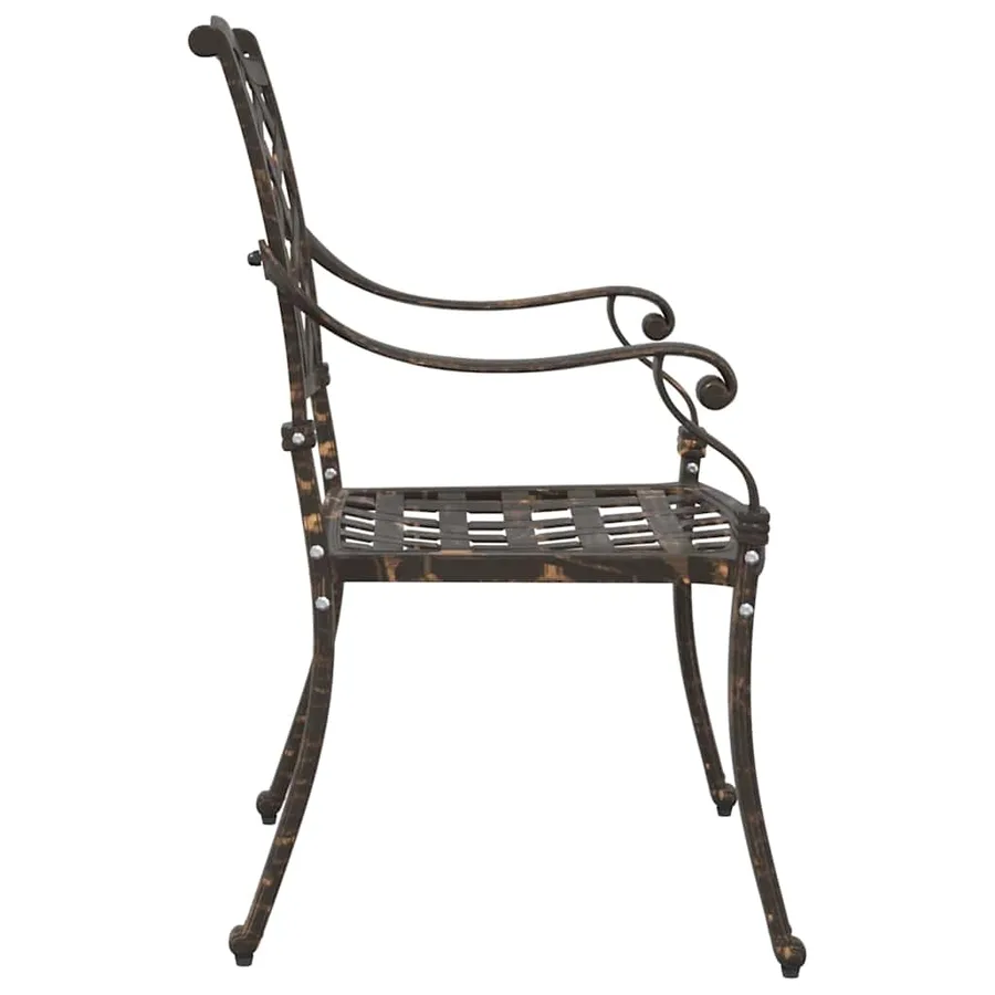 Chaise de jardin 2 pcs Bronze 56 x 55 x 92,5 cm Aluminium - 5