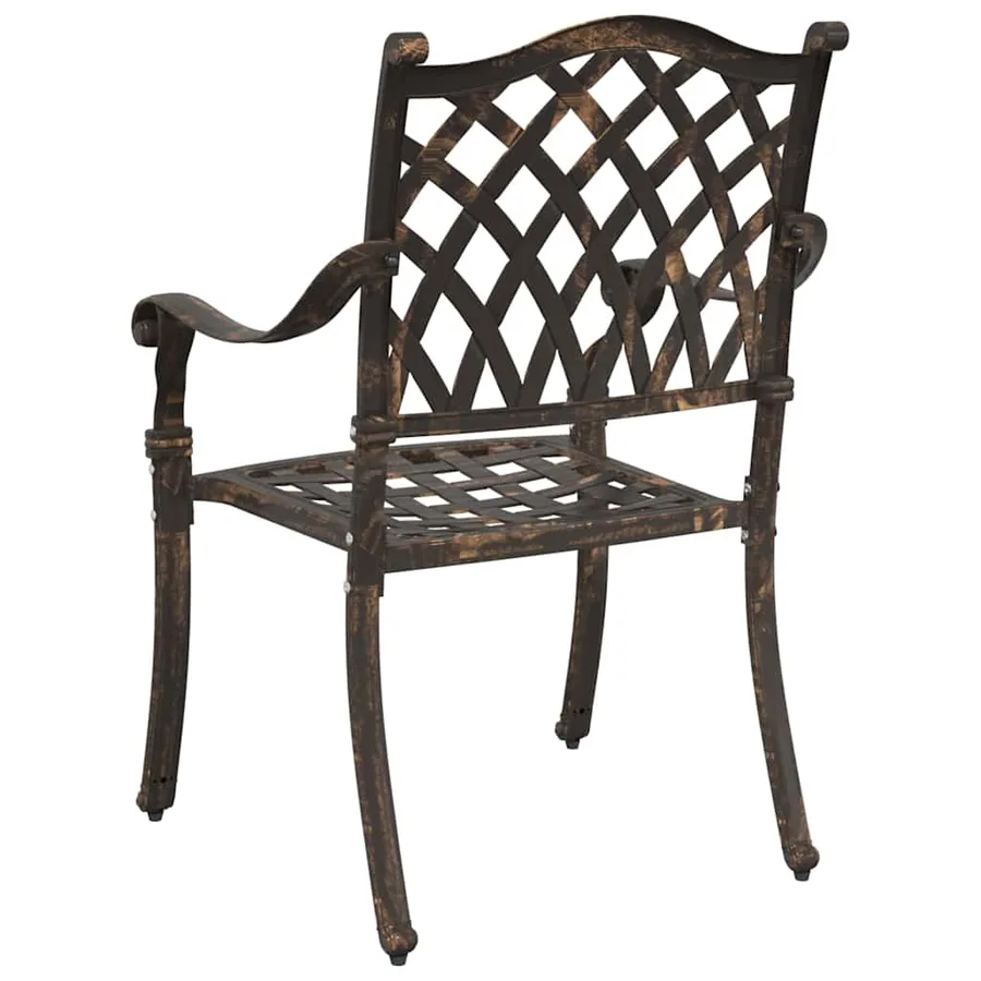 Chaise de jardin 2 pcs Bronze 56 x 55 x 92,5 cm Aluminium - 6