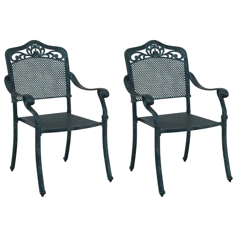 Chaise de jardin 2 pcs Vert 64 x 62 x 93cm Aluminium - 2