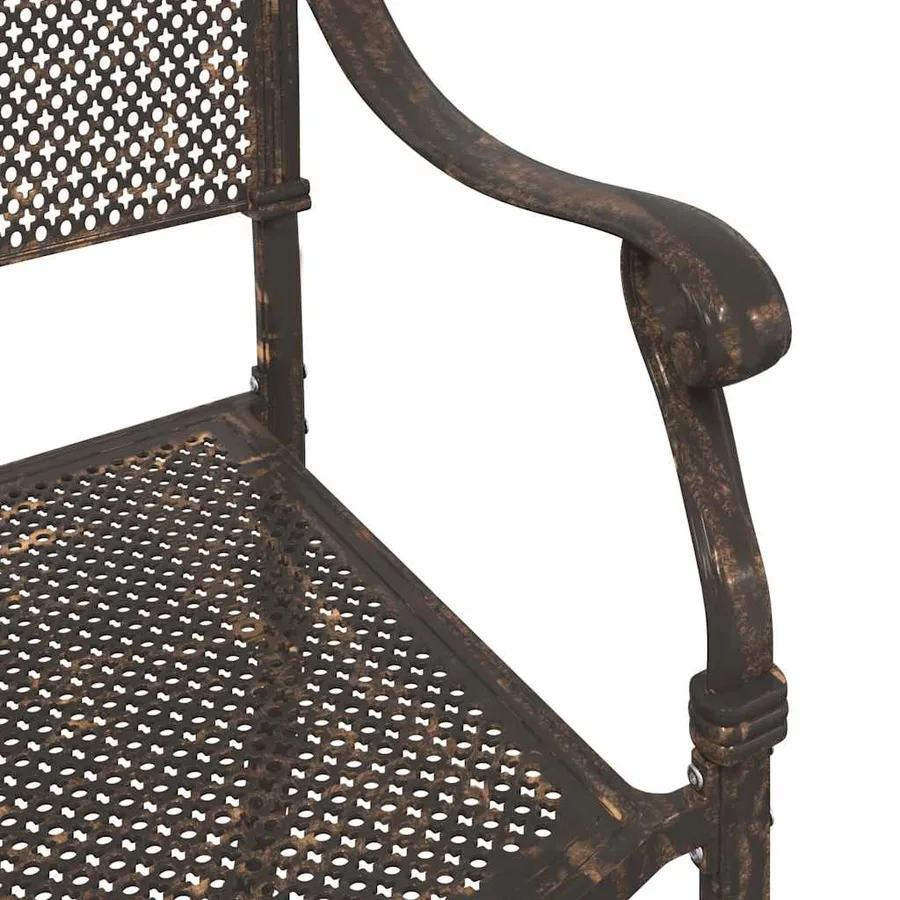 Ensemble de tables de jardin 3 pcs Bronze Aluminium coulé - 11