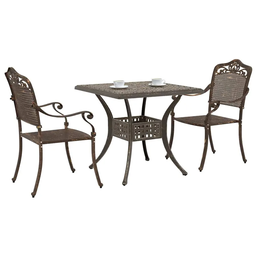 Ensemble de tables de jardin 3 pcs Bronze Aluminium coulé - 3