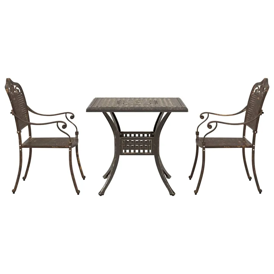 Ensemble de tables de jardin 3 pcs Bronze Aluminium coulé - 6