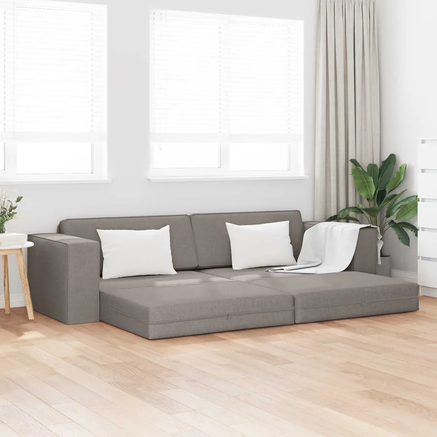 Canapé-Lit Taupe 245 x 78 x 77 cm tissu