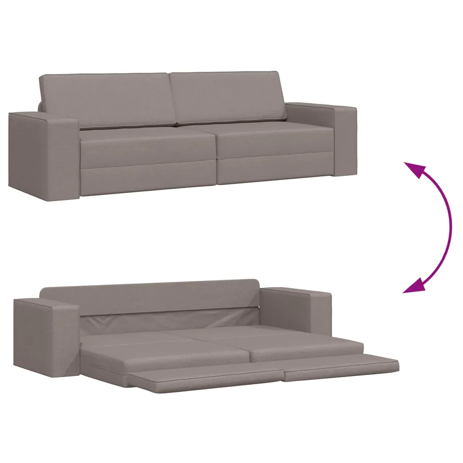 Canapé-Lit Taupe 245 x 78 x 77 cm tissu - 10