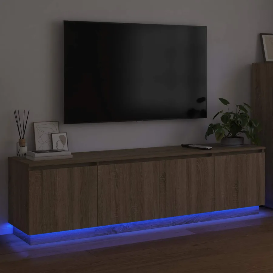 Meuble TV Chêne Sonoma 180 x 38 x 49 cm Bois d'ingénierie - 5