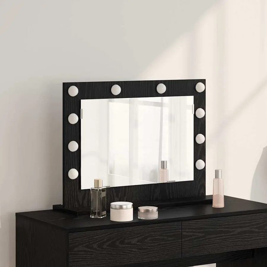 Miroir de vanité Rectangulaire Chêne noir 60 x 45 x 18 cm