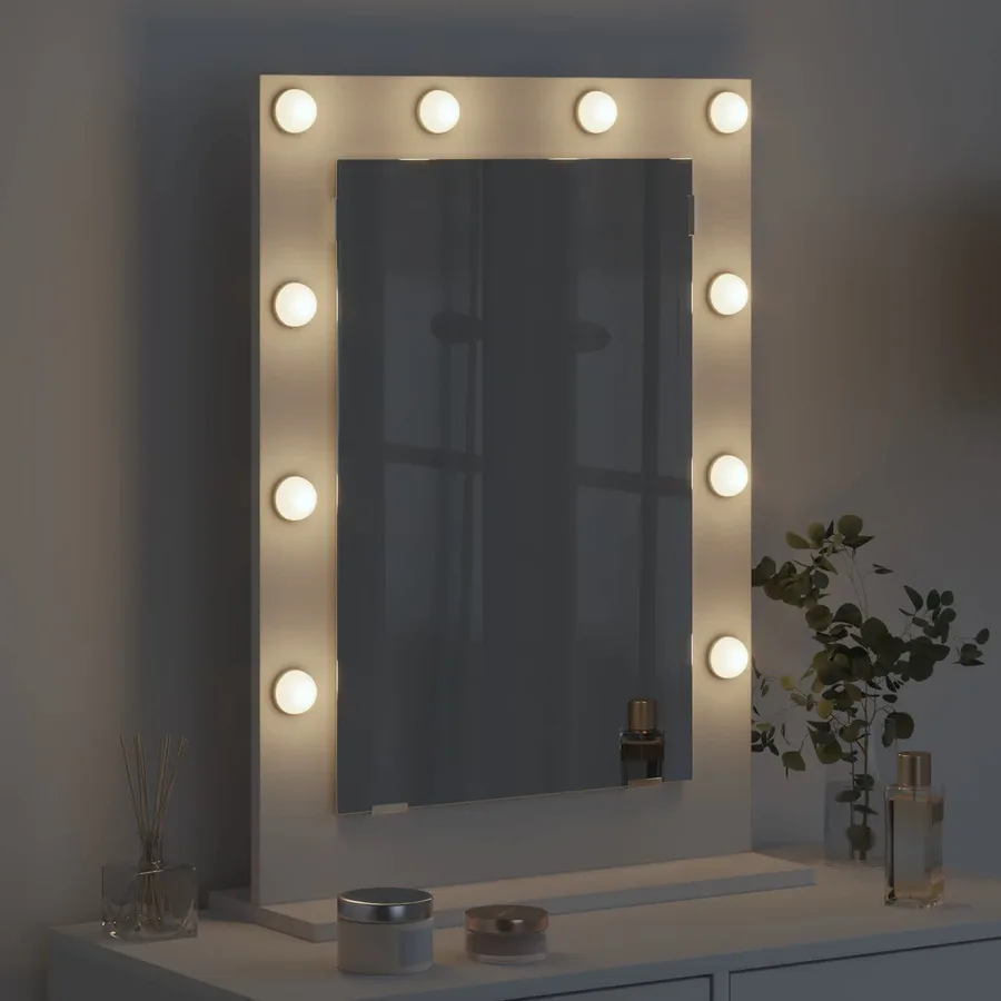 Miroir de vanité Blanc 70 x 50 x 18 cm Verre et bois composite - 3