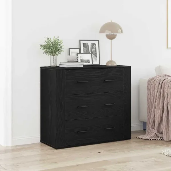 Buffet avec tiroir Chêne noir 80 x 33 x 70 cm Bois d'ingénierie