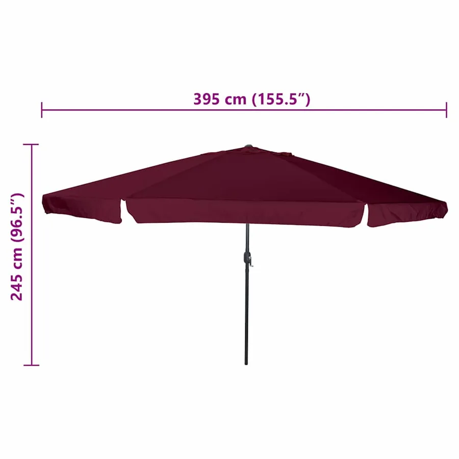Parasol de jardin Bordeaux 394 x 394 x 248 cm - 7