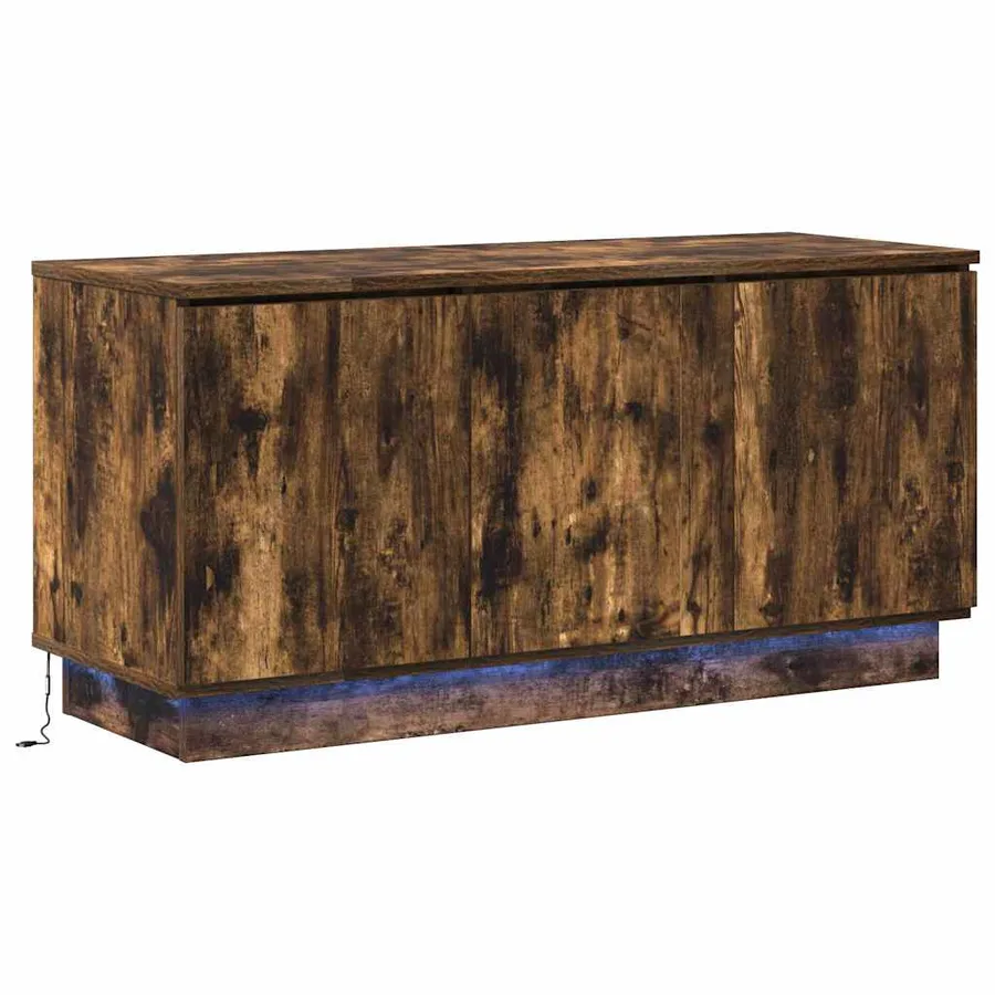 Meuble TV Chêne fumé 100 x 38 x 49 cm Bois d'ingénierie - 2