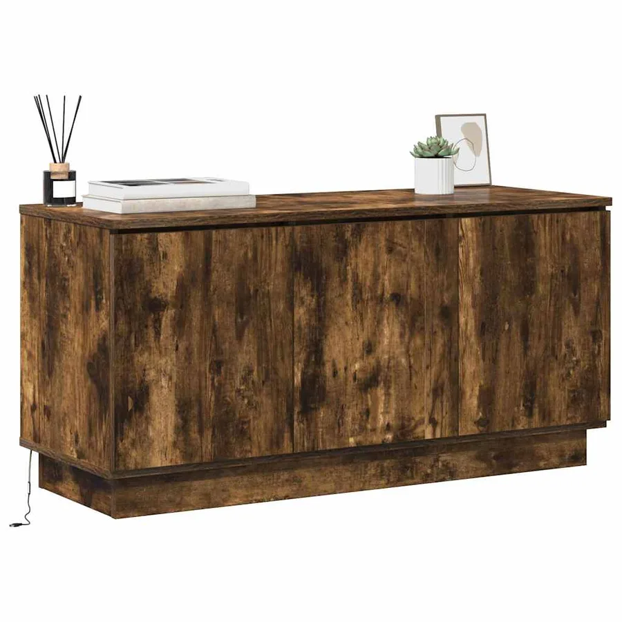 Meuble TV Chêne fumé 100 x 38 x 49 cm Bois d'ingénierie - 3