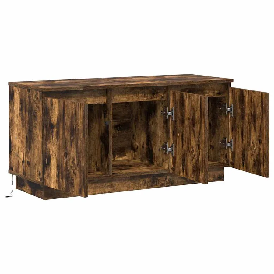 Meuble TV Chêne fumé 100 x 38 x 49 cm Bois d'ingénierie - 6