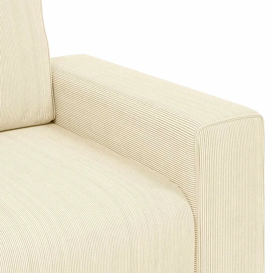 Canapé deux places crème 160x77x82 cm en tissu velours côtelé - 7