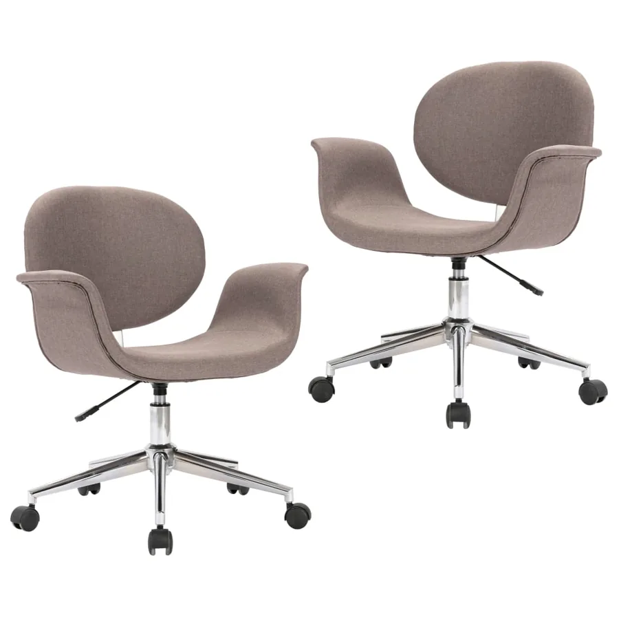 Chaises pivotantes à manger lot de 2 taupe tissu - 2