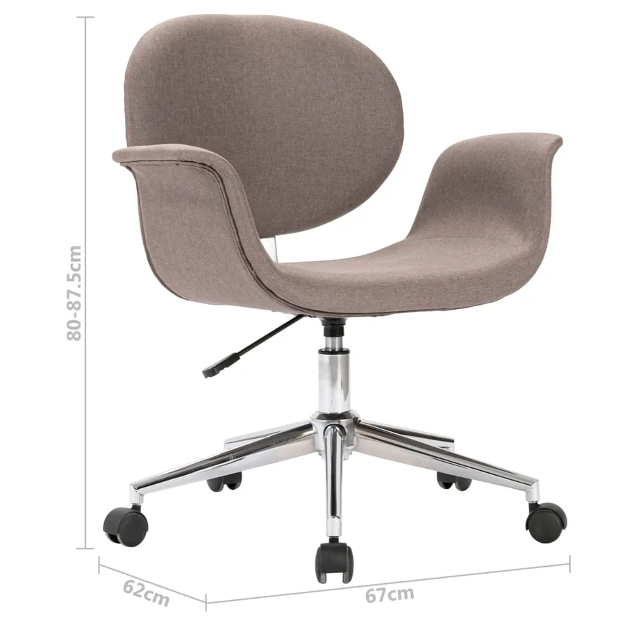 Chaises pivotantes à manger lot de 2 taupe tissu - 9