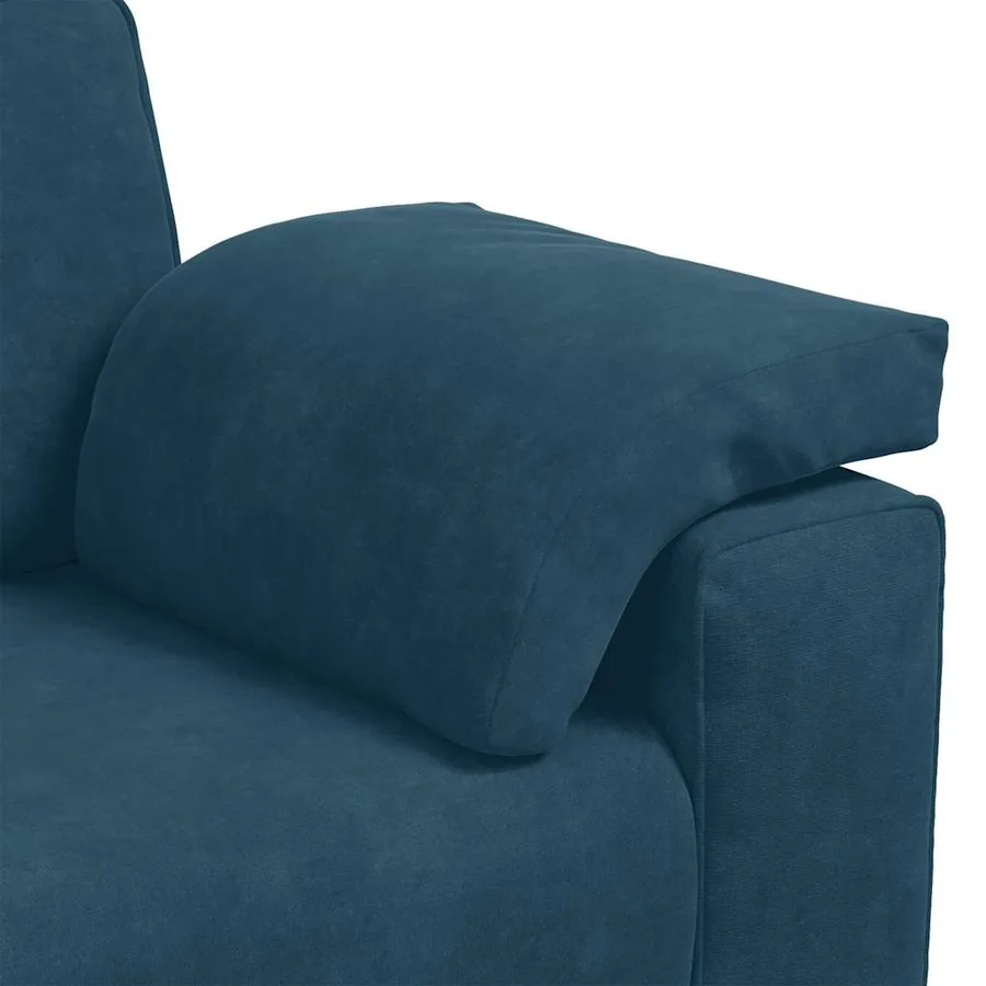 Canapé deux places bleu 160x77x82 cm velours - 7
