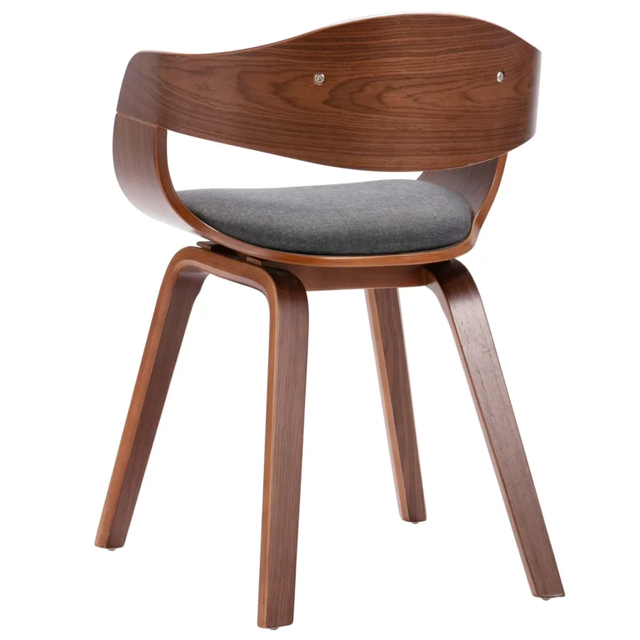 Chaises à manger lot de 4 bois courbé et tissu - 6