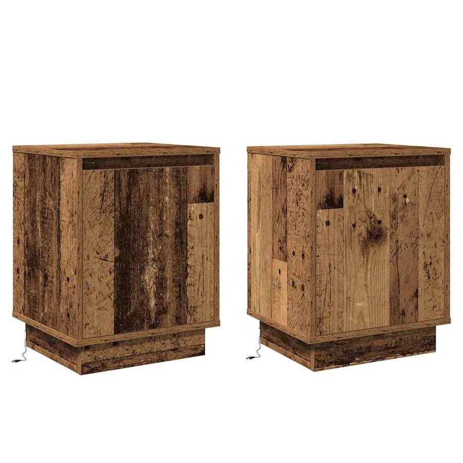 Cabinet de chevet 2 pcs Bois ancien 39 x 34,5 x 50 cm - 2