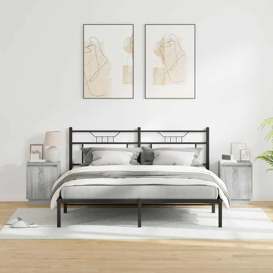 Cabinet de chevet 2 pcs Gris 39 x 34,5 x 50 cm - 4