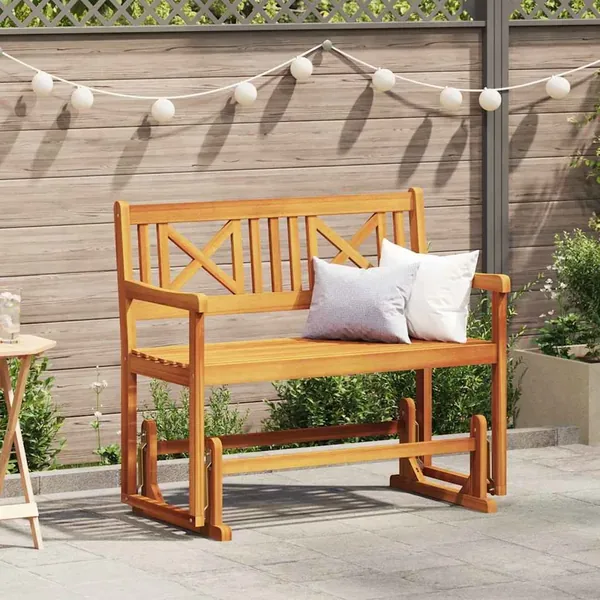Banc à bascule de jardin Naturel 110 x 59 x 97 cm