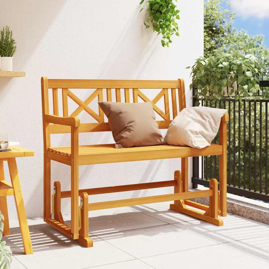 Banc à bascule de jardin Naturel 110 x 59 x 97 cm - 3