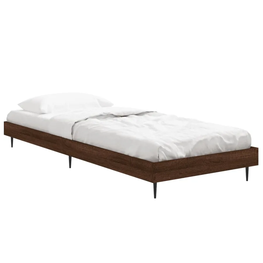Cadre de lit sans matelas chêne marron 75x190cm bois ingénierie - 3
