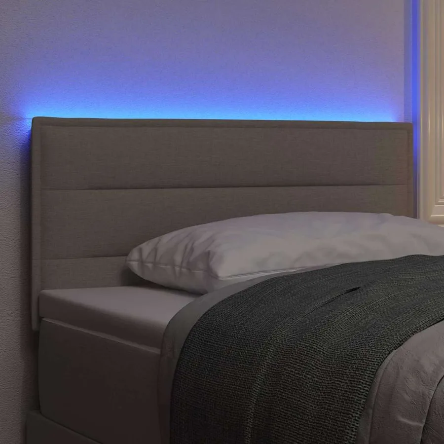 Tête de lit LED avec bandes LED Taupe 90 cm tissu - 4
