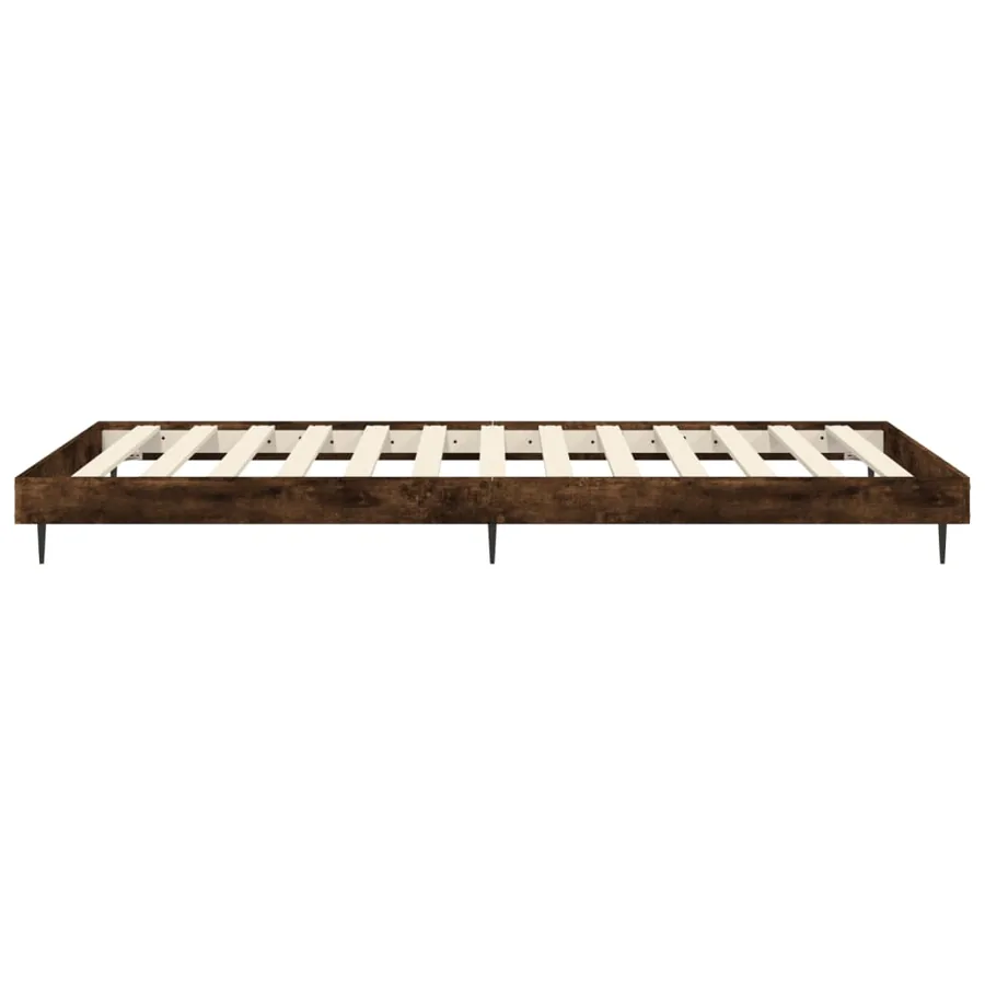 Cadre de lit sans matelas chêne fumé 75x190cm bois d'ingénierie - 7