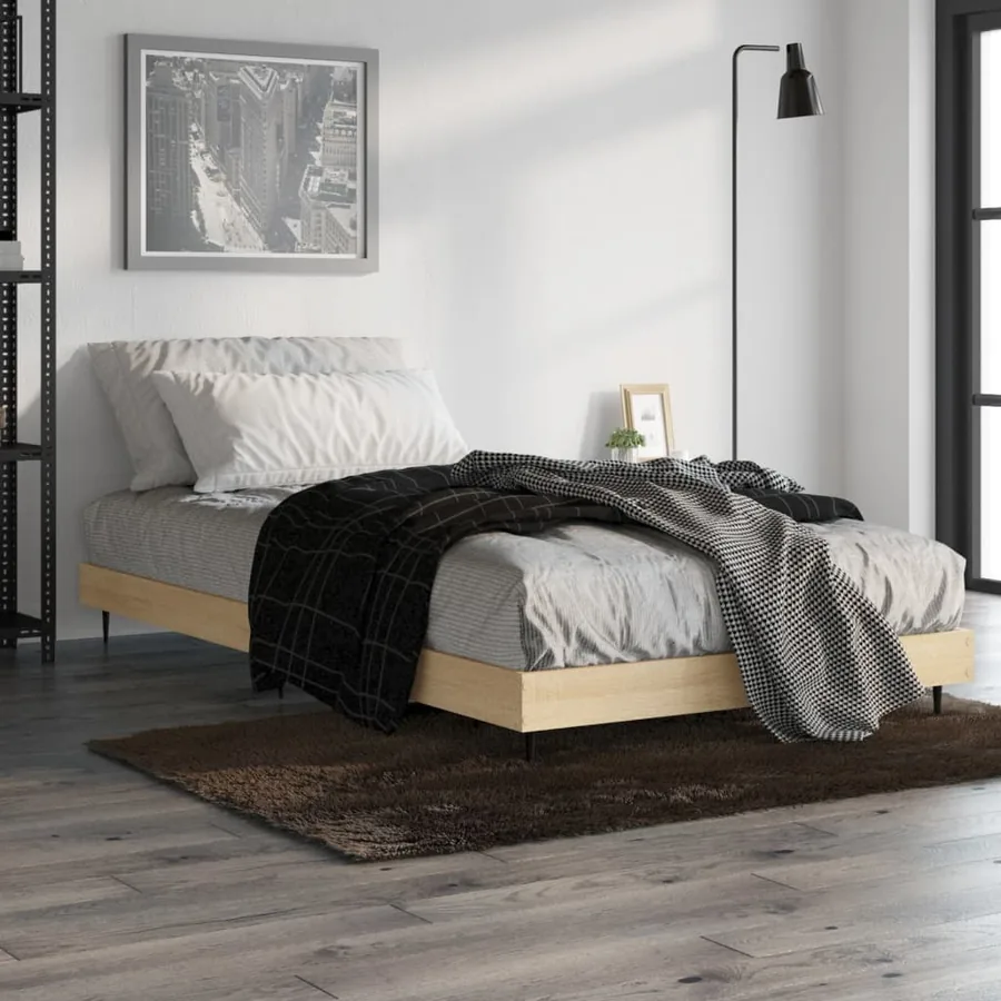 Cadre de lit sans matelas chêne sonoma 100x200 cm - 4