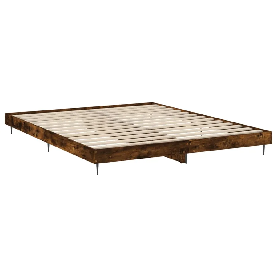 Cadre de lit sans matelas chêne fumé 120x200 cm bois ingénierie - 5