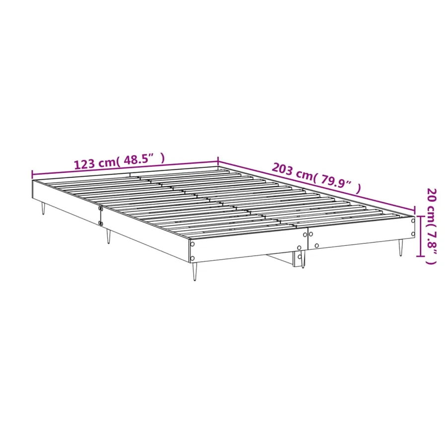 Cadre de lit sans matelas chêne fumé 120x200 cm bois ingénierie - 9