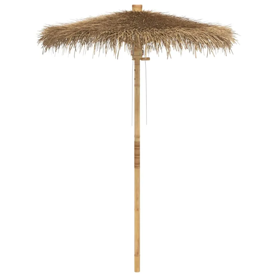 Parasol Tiki avec auvent en feuille de bananier 150 cm bambou - 2