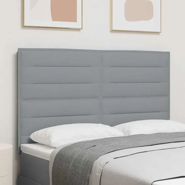 Tête de lit LED avec bandes LED Gris clair 160 cm tissu