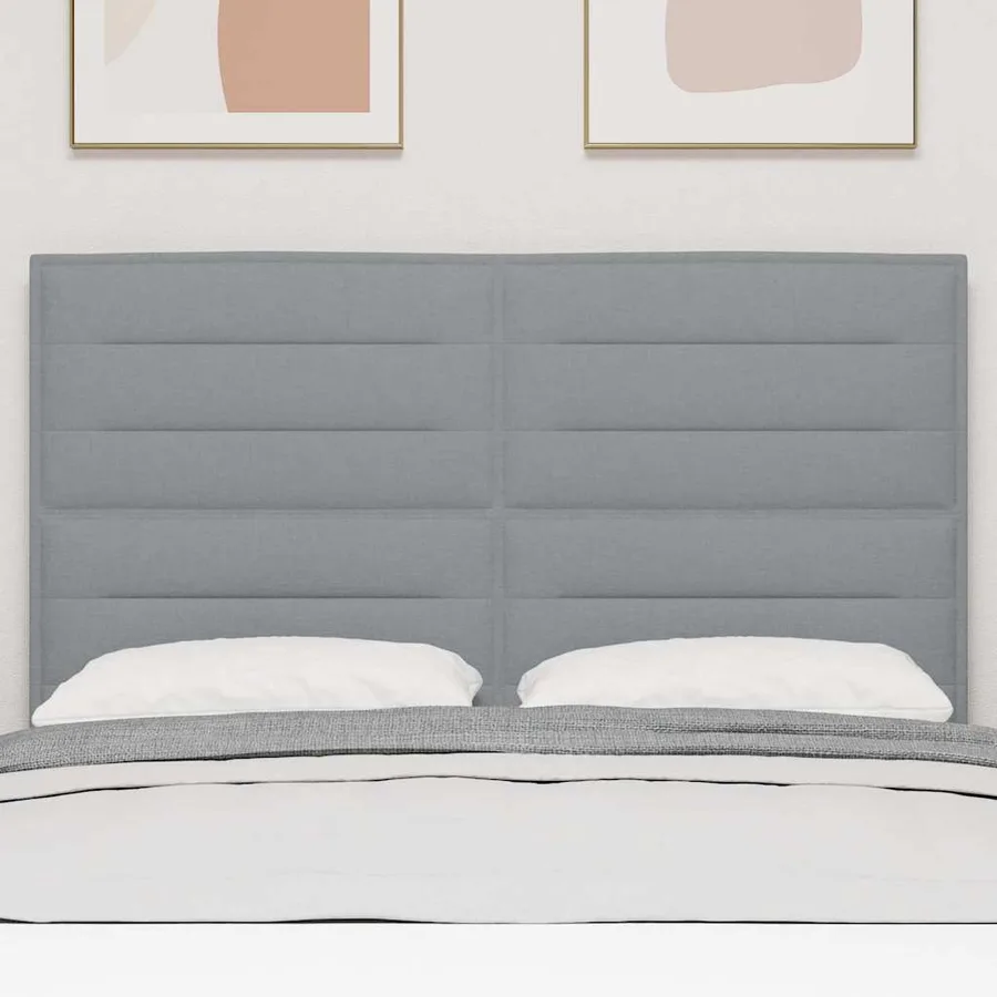 Tête de lit LED avec bandes LED Gris clair 160 cm tissu - 3