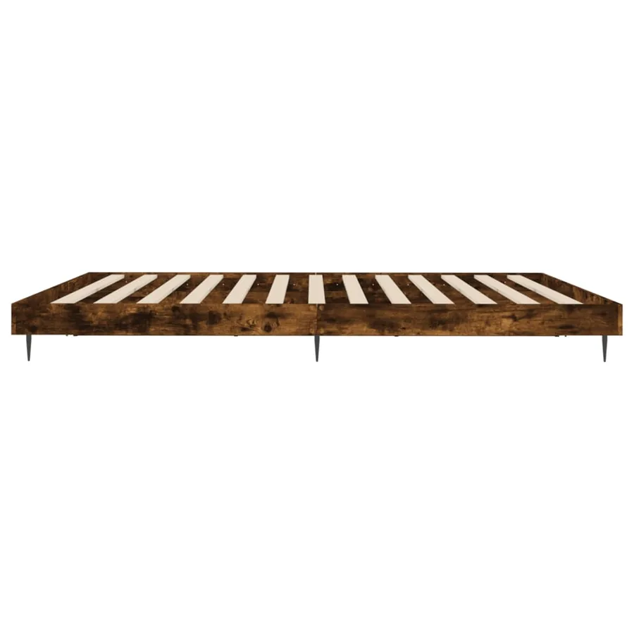 Cadre de lit sans matelas chêne fumé 200x200 cm bois ingénierie - 7