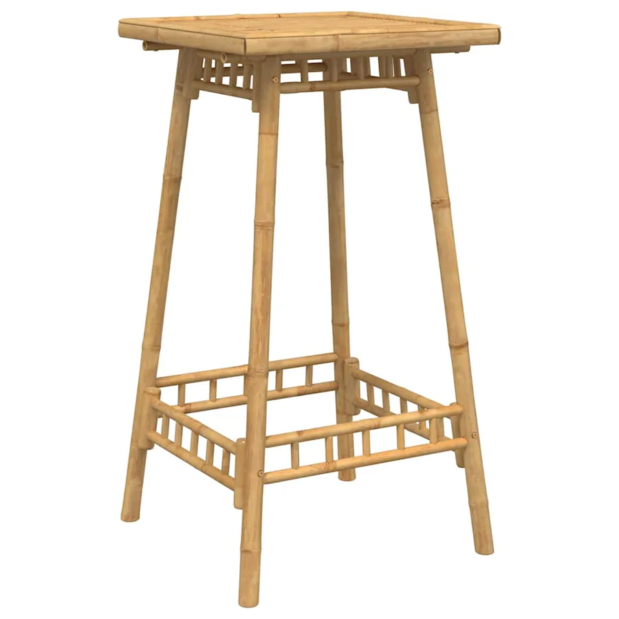 Table de bar carrée d'extérieur 55 x 55 x 100 cm en bambou - 2