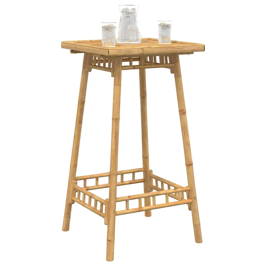 Table de bar carrée d'extérieur 55 x 55 x 100 cm en bambou - 4