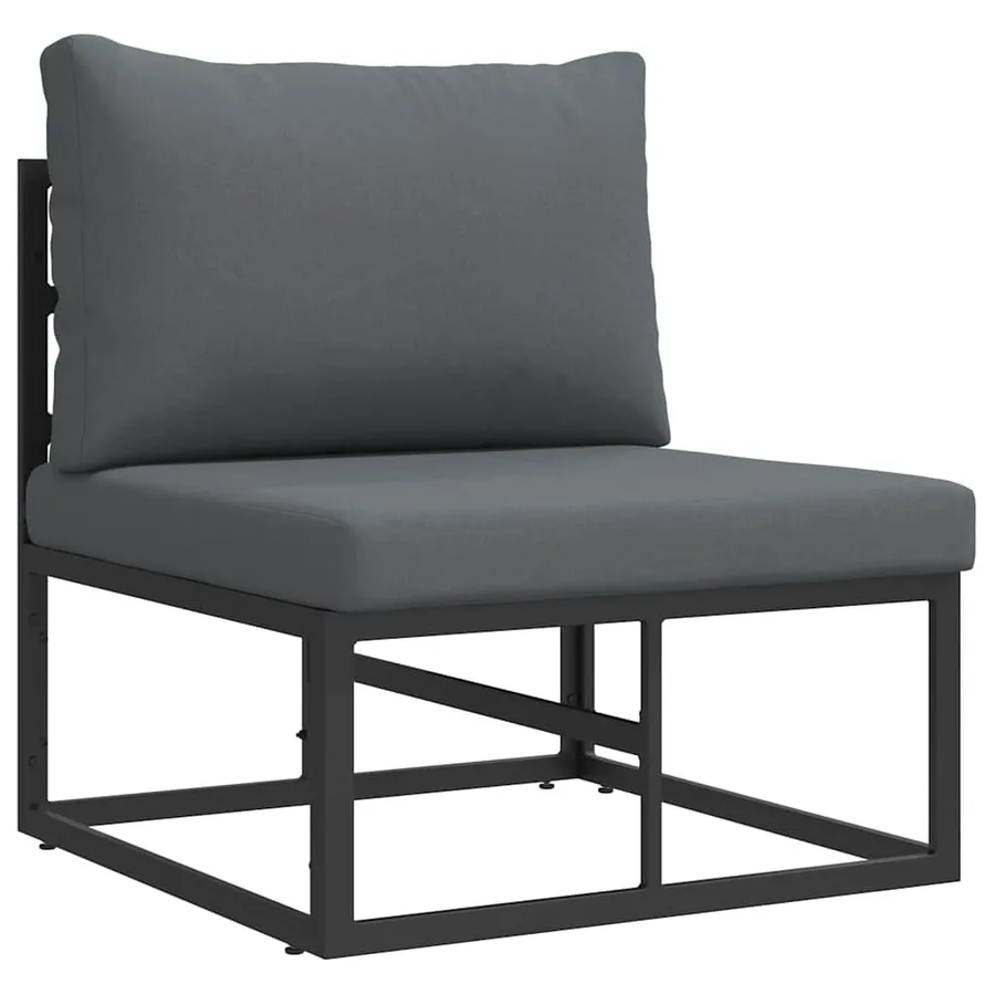 Ensemble de canapé de jardin avec coussin 6 pcs Noir Acier - 6