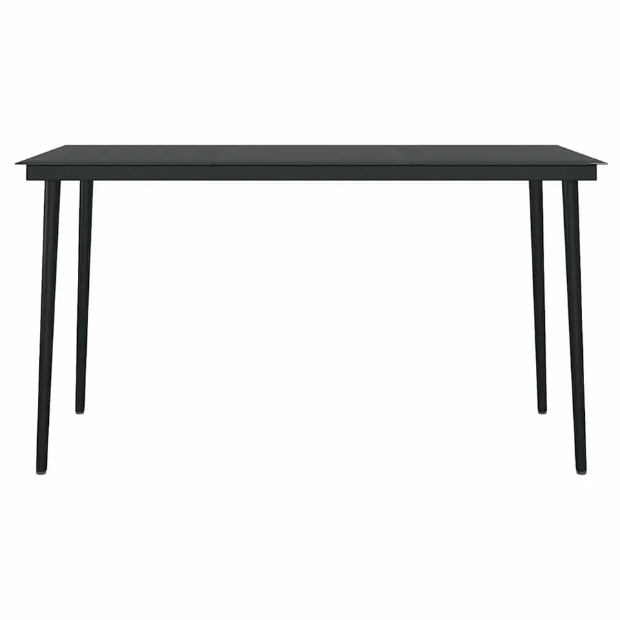 Ensemble à manger de jardin et coussins 5 pcs noir rotin verre - 7