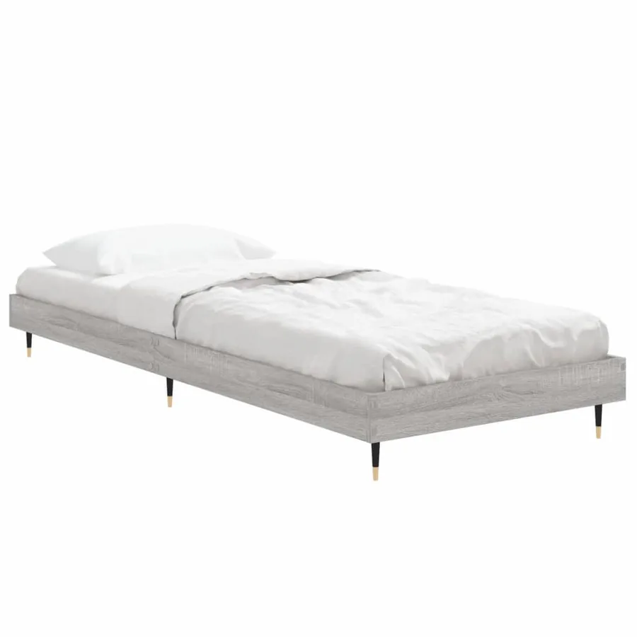 Cadre de lit sans matelas sonoma gris 75x190 cm - 4