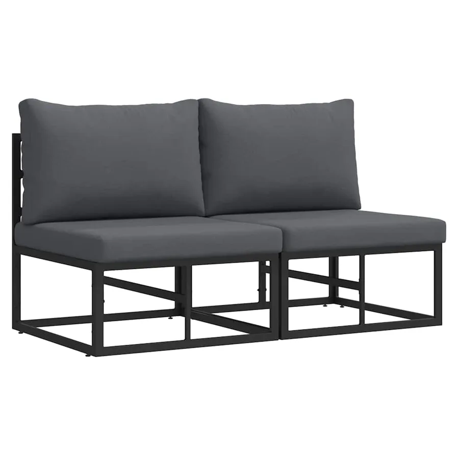 Mobilier de jardin 2 Pièce Noir et anthracite 70 x 71,5 x 71 cm - 2