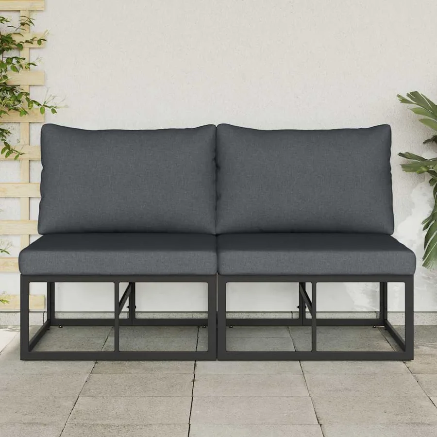 Mobilier de jardin 2 Pièce Noir et anthracite 70 x 71,5 x 71 cm - 3