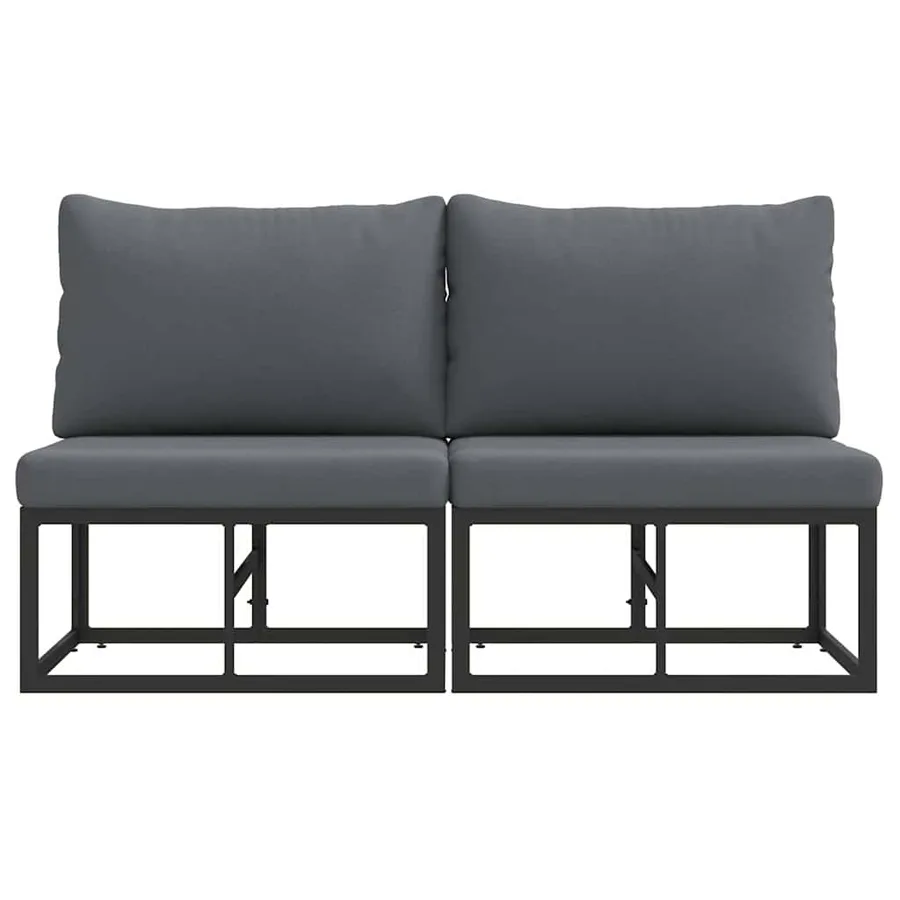 Mobilier de jardin 2 Pièce Noir et anthracite 70 x 71,5 x 71 cm - 5