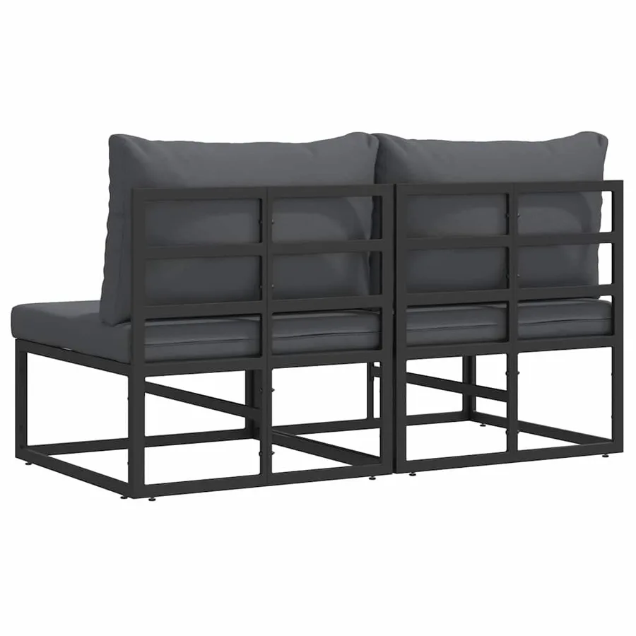 Mobilier de jardin 2 Pièce Noir et anthracite 70 x 71,5 x 71 cm - 7