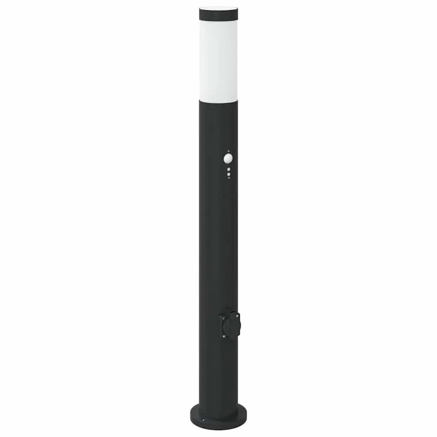 Borne lumineuse avec détecteur et prise 80 cm acier inoxydable IP44 - 2