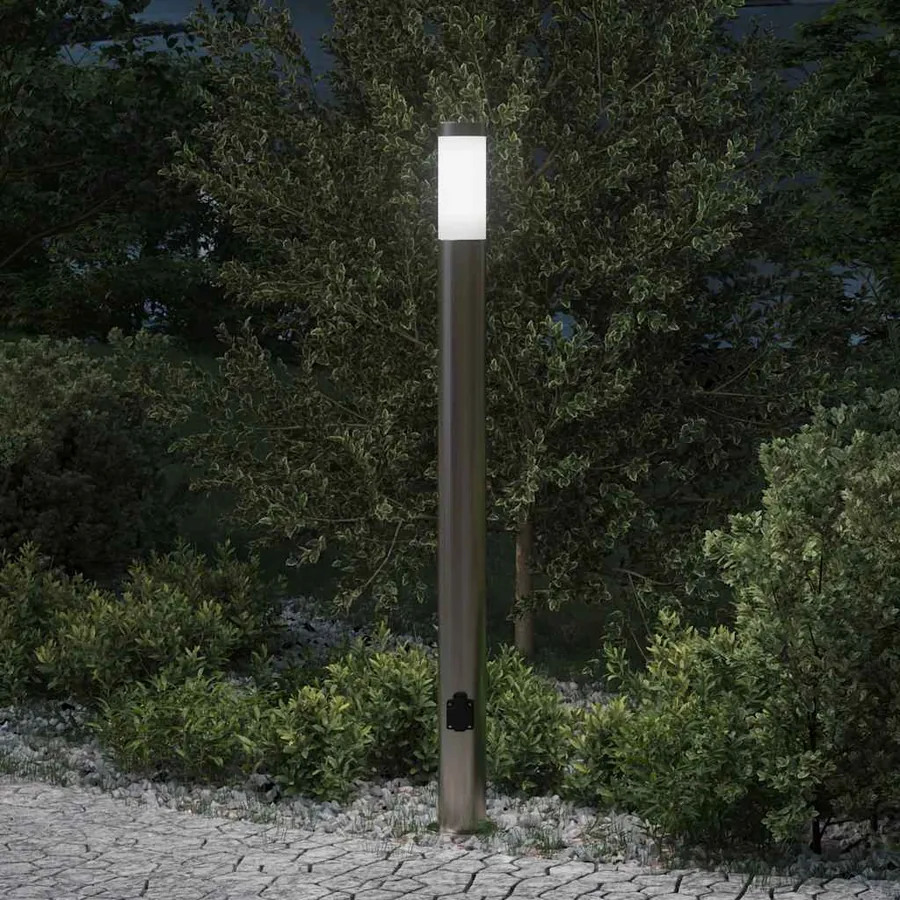 Borne lumineuse avec sortie 110 cm en acier inoxydable IP44